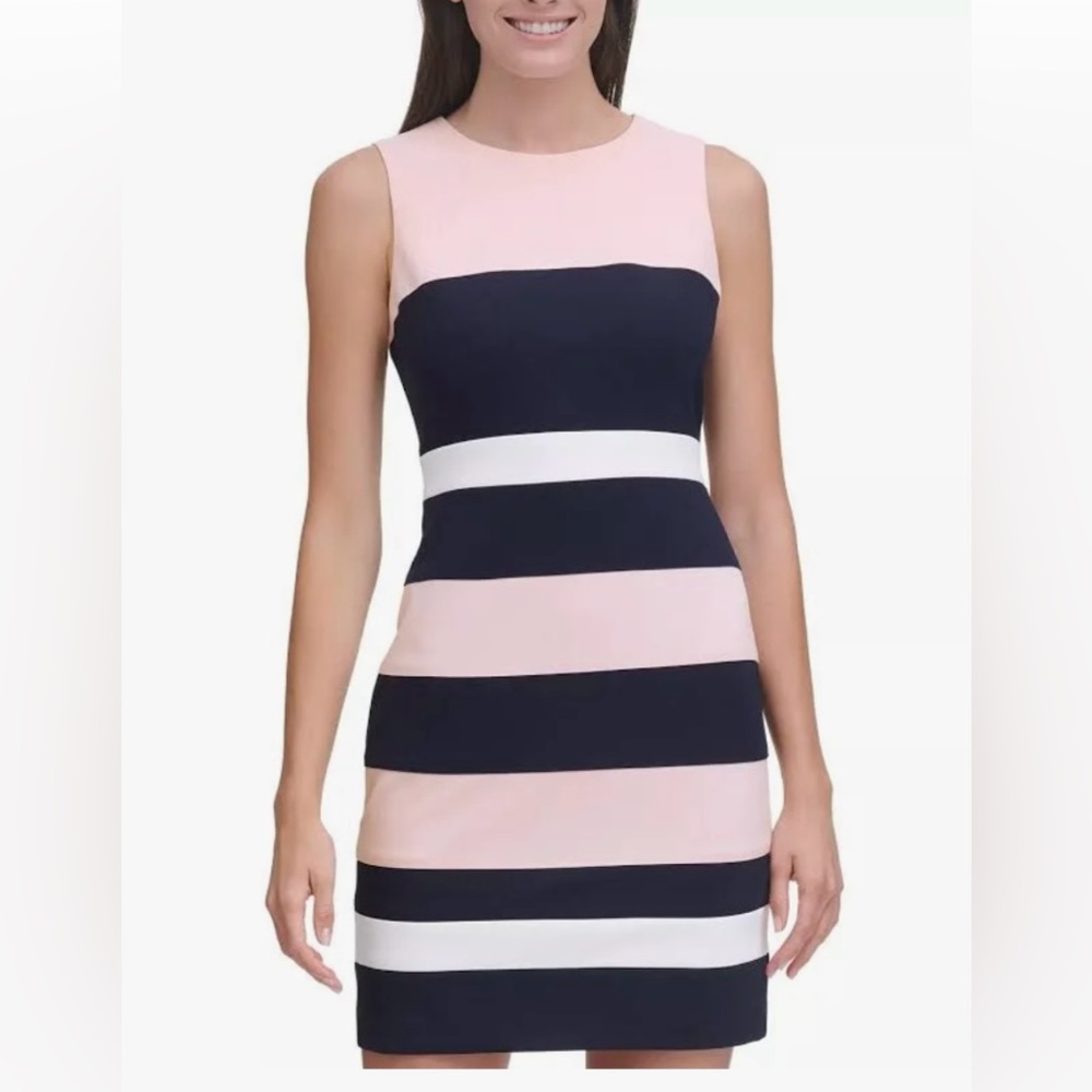 🩷 Tommy Hilfiger Pink and Black Sheath Dress for Work 🩷
